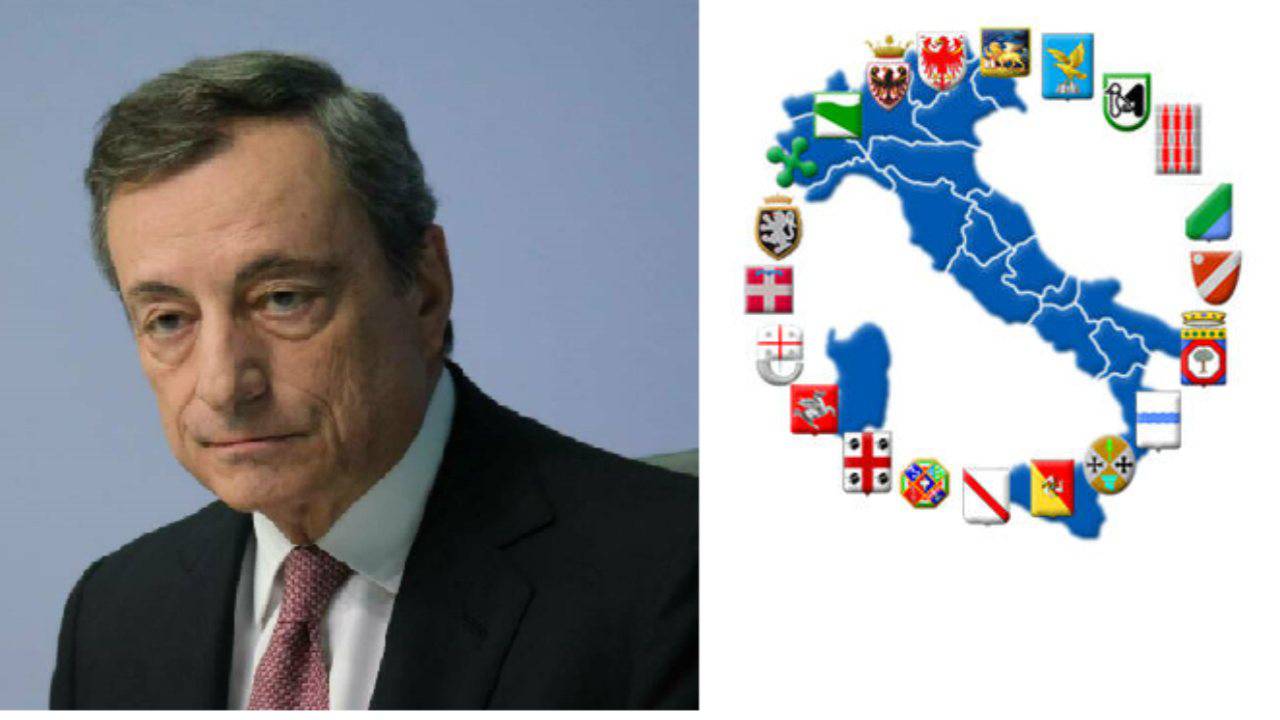 draghi e logo regioni