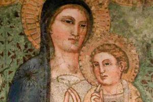 Immagine della Madonna con in braccio Gesù Bambino